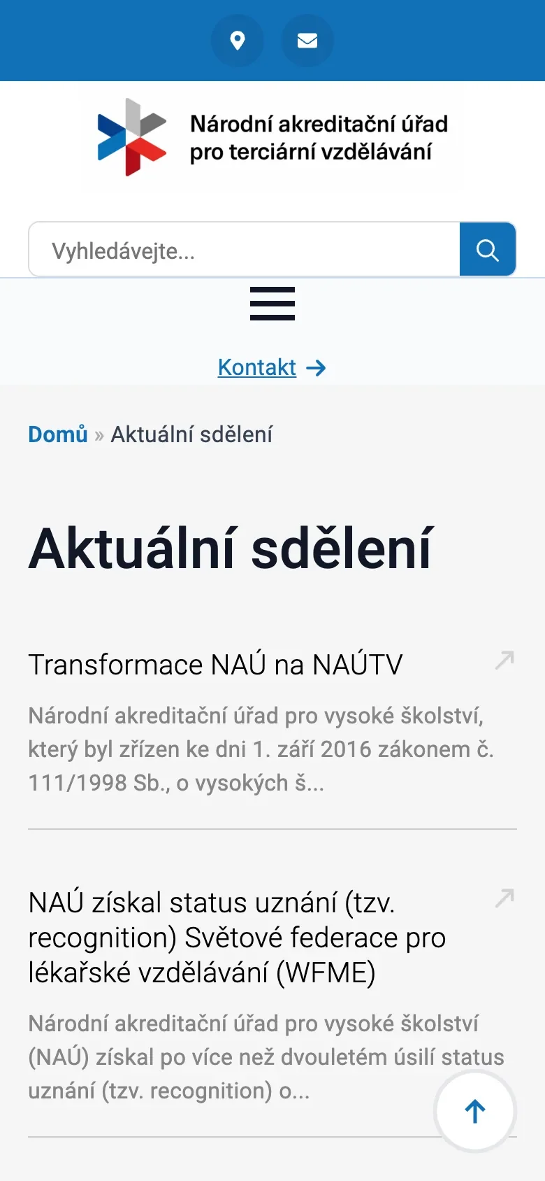 Aktuální sdělení v telefonu