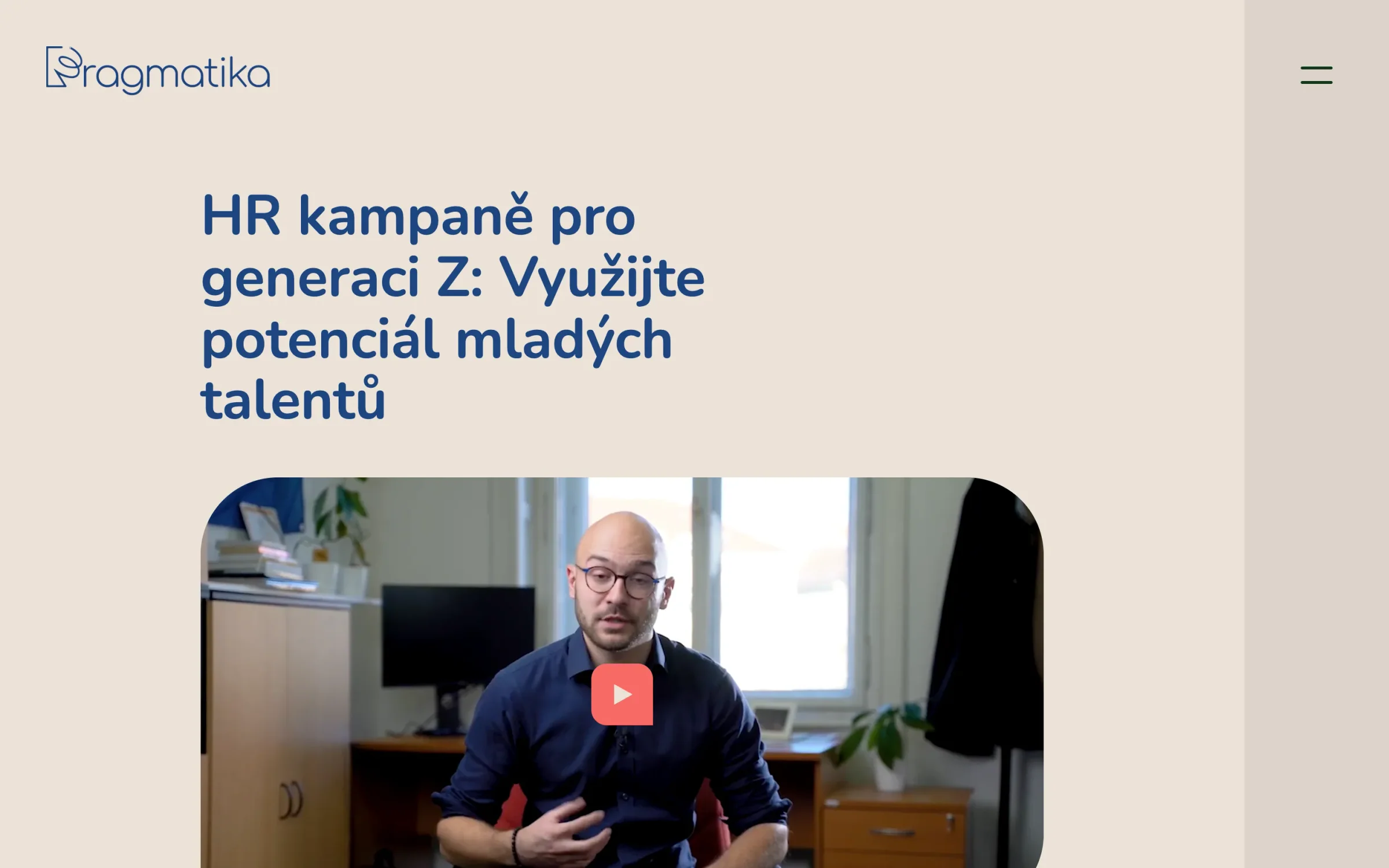 Stránka HR kampaně pro generaci Z