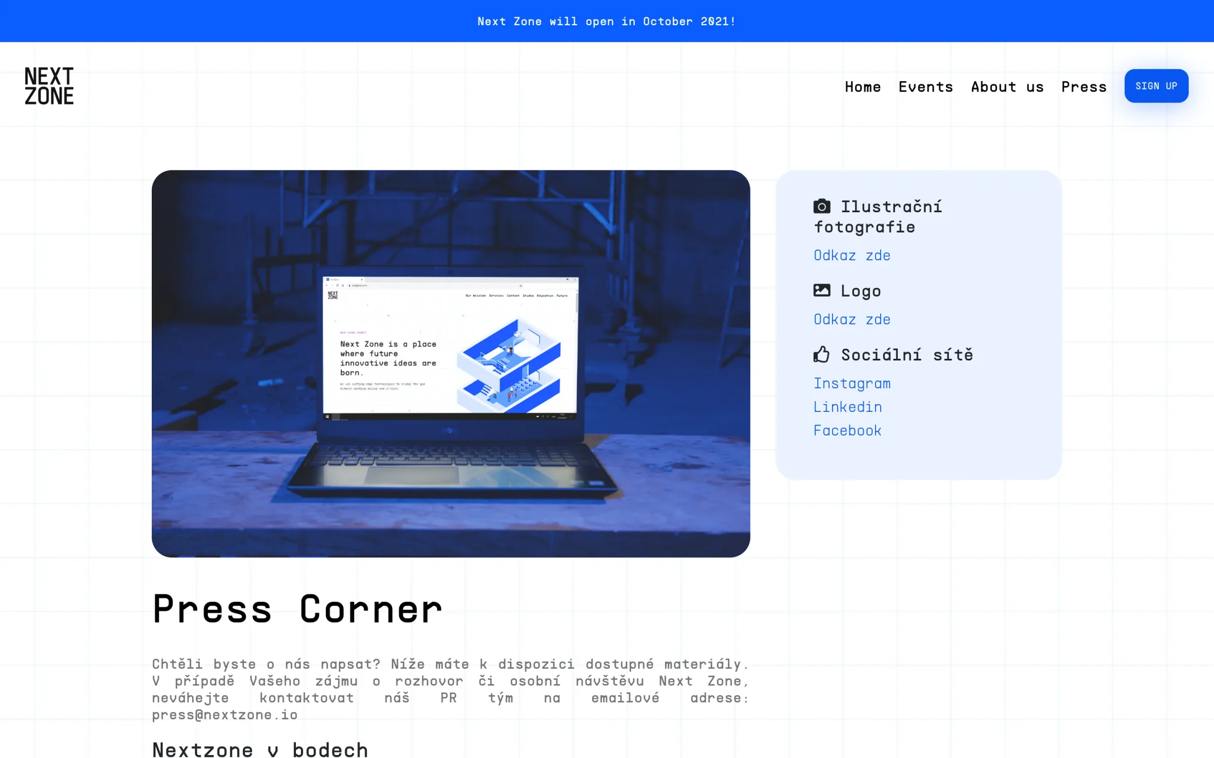 Press Corner pro novináře