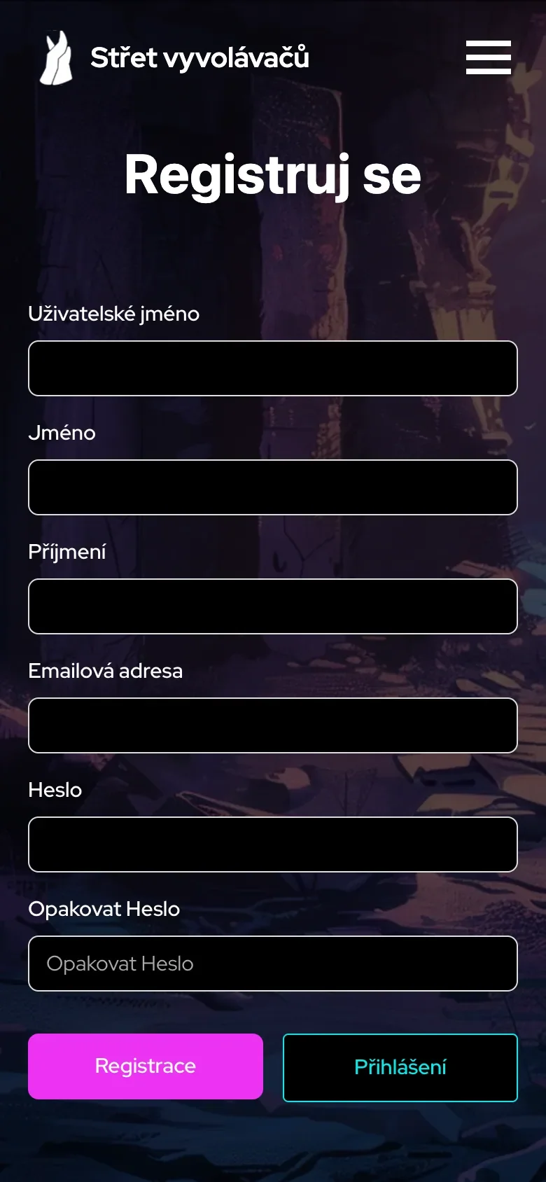 Registrace v telefonu