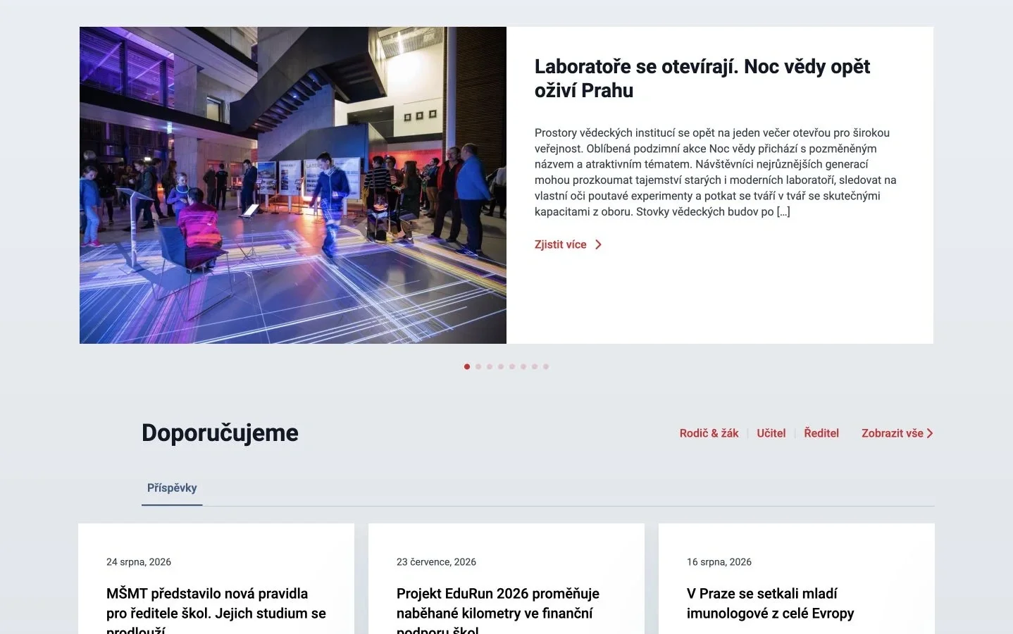 Рекомендований вміст для різних груп читачів Praha školská