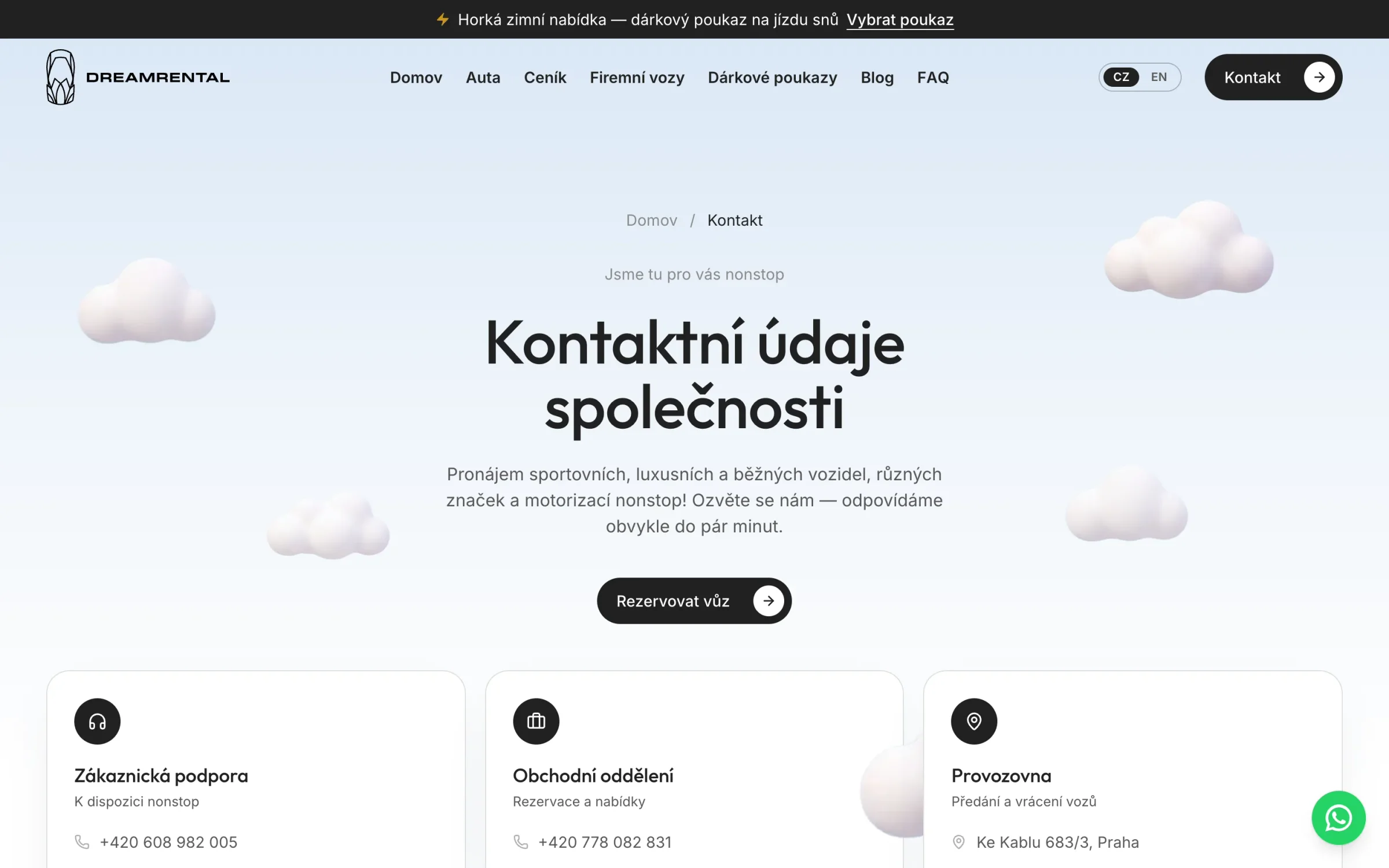 Kontaktní údaje společnosti