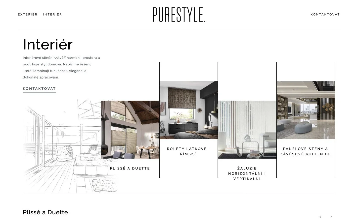 Introduction to indoor shading on the PureStyle website