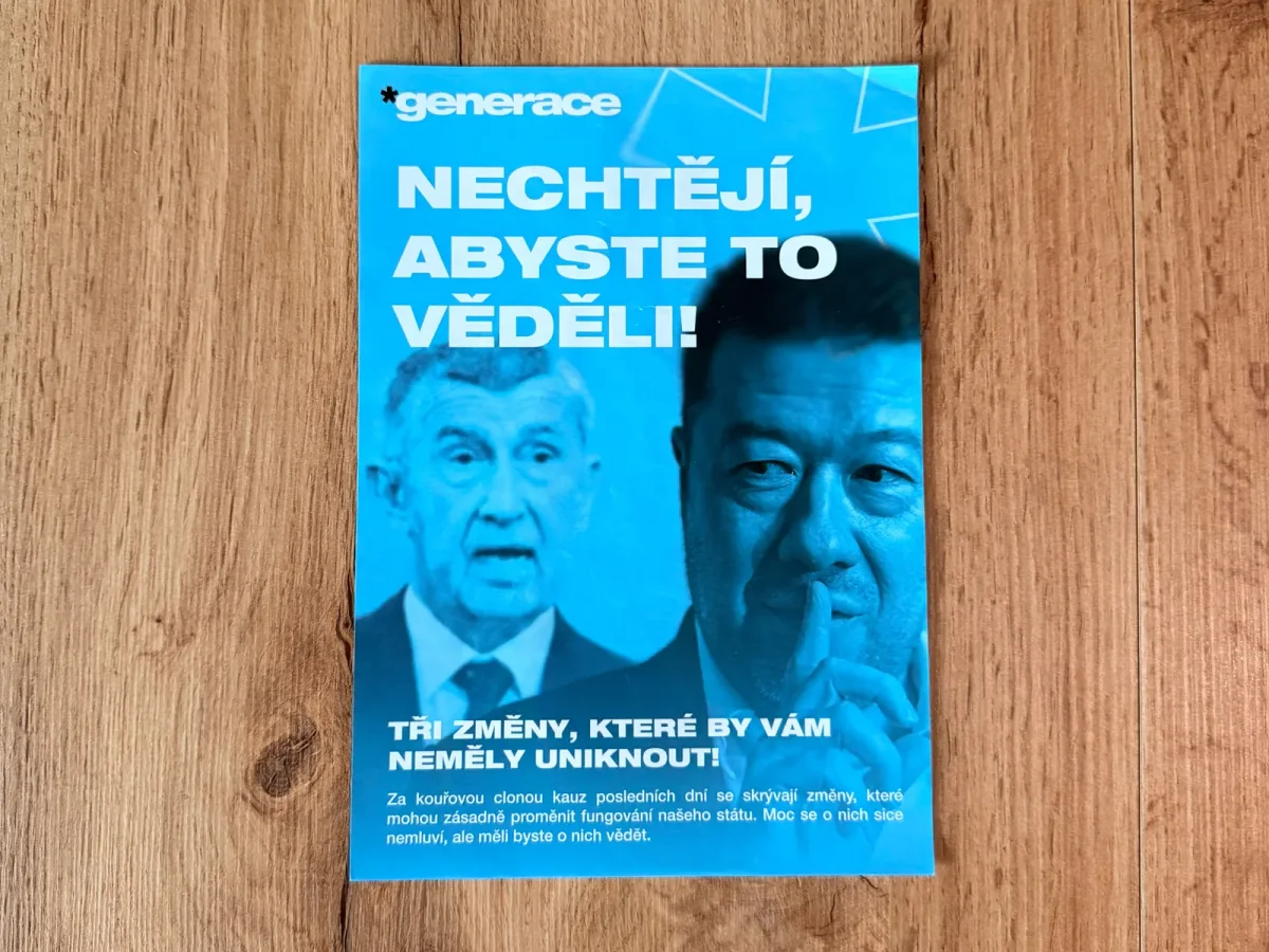 Das gedruckte Plakat Nechtějí, abyste to věděli