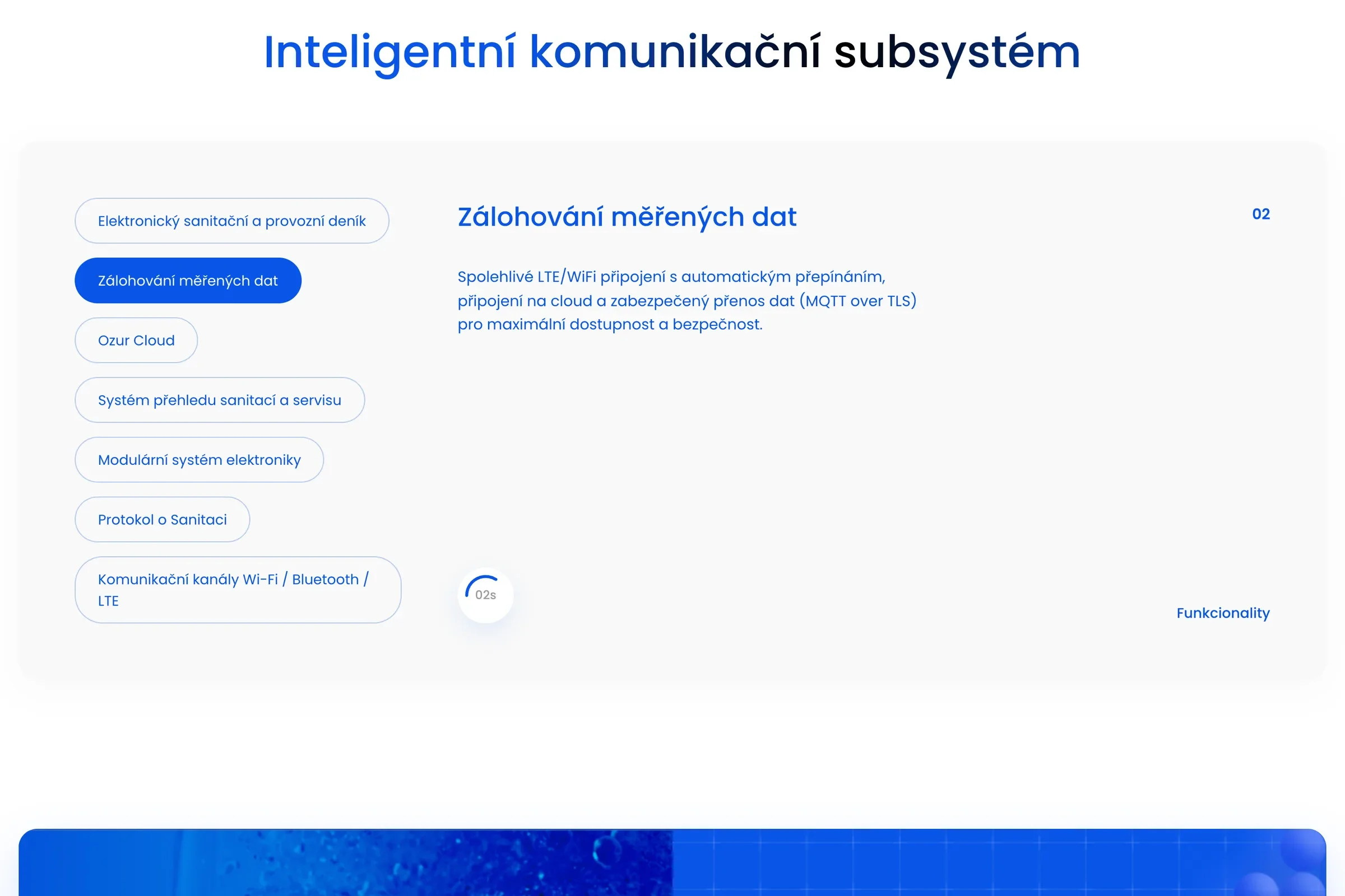 Seite Ozur Clean: Bereich „Intelligentes Kommunikationssubsystem“