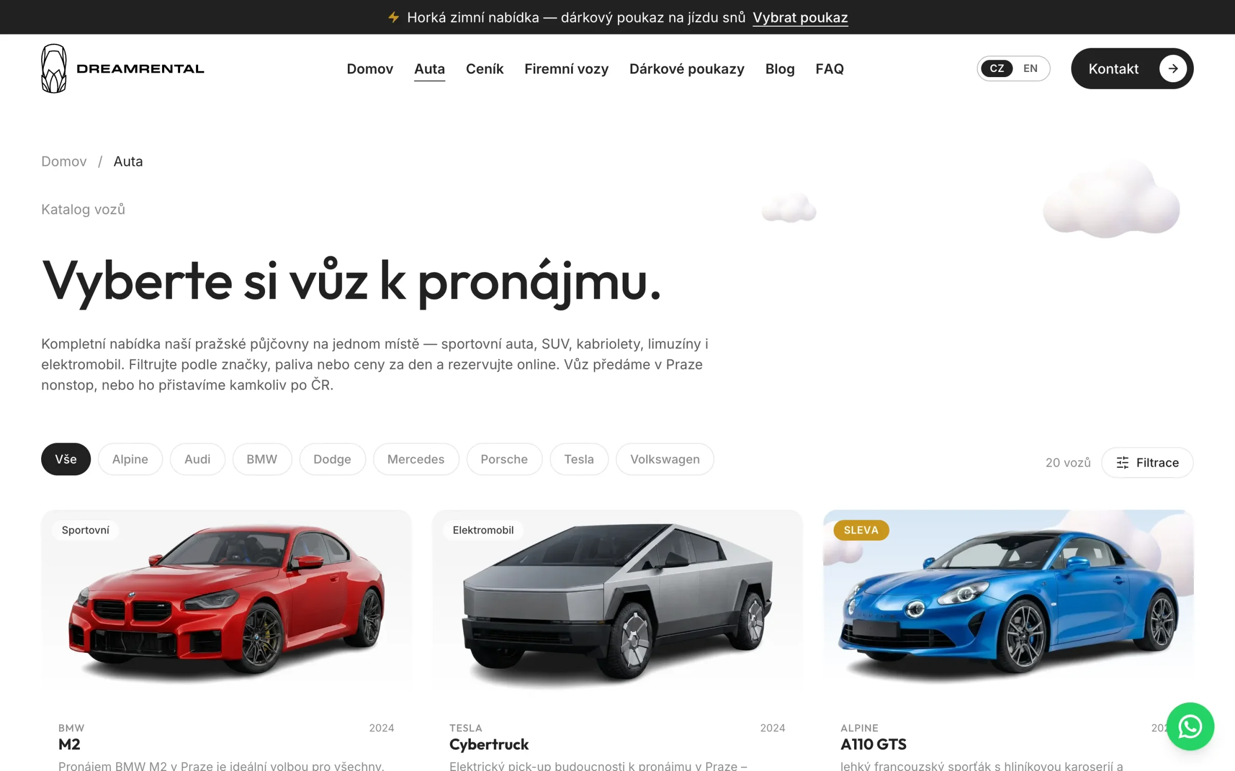 Katalog vozů s filtry