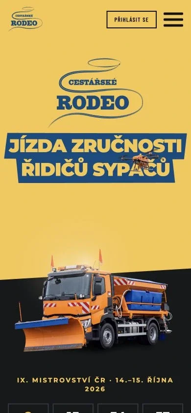 Web Cestářského rodea na telefonu