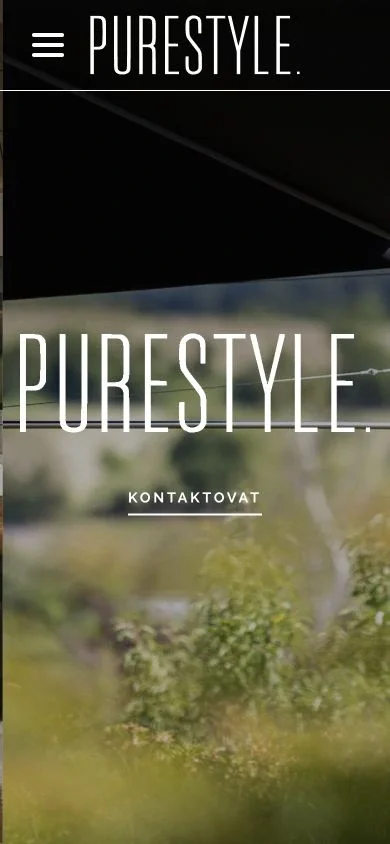 The PureStyle homepage on a phone