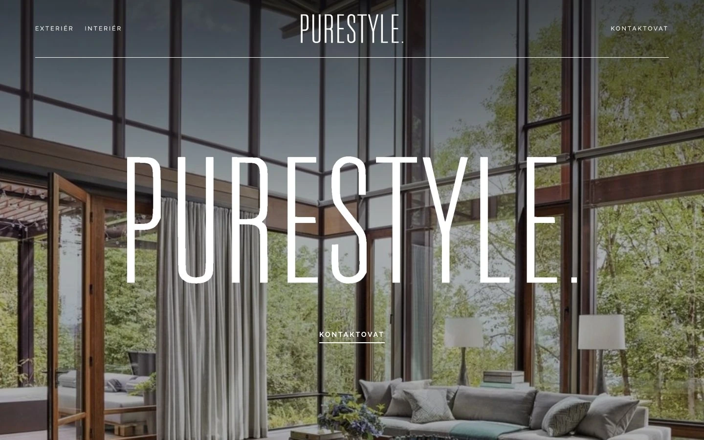 The PureStyle homepage with a large interior photograph and distinctive wordmark