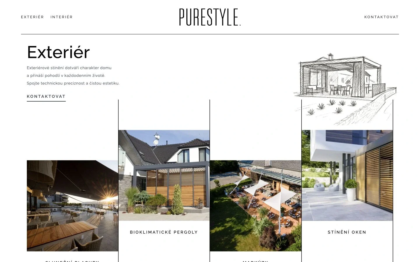 Introduction to outdoor shading on the PureStyle website