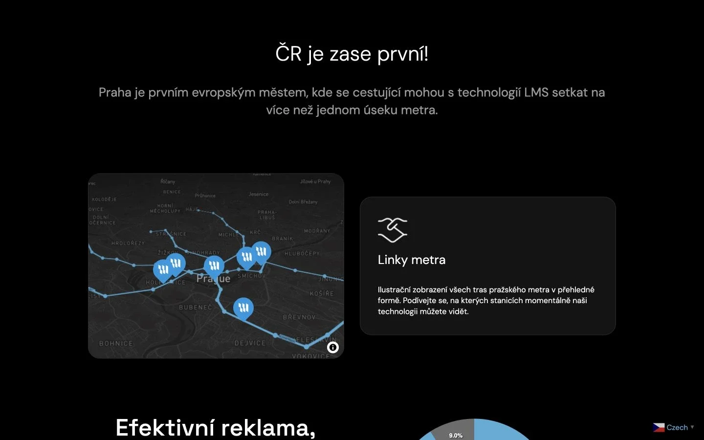 A Prague metro map presenting the EUDI advertising network