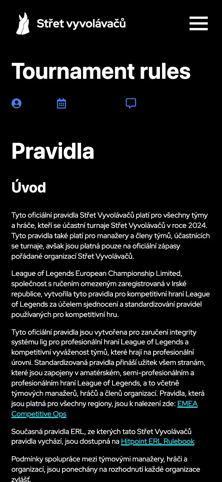 Pravidla v telefonu